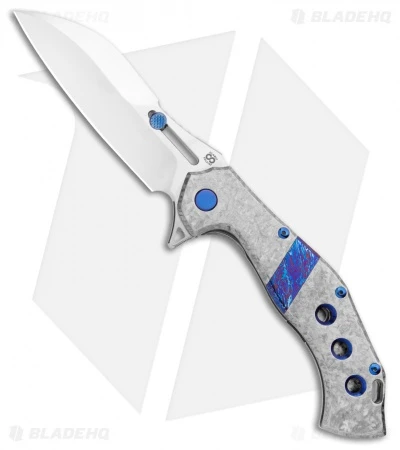 Olamic Cutlery Soloist Scout Frame Lock Knife Frosty Ti/Timascus (4.3" Satin) 1 Olamic Cutlery Soloist Scout Frame Lock Knife Frosty Ti/Timascus (4.3" Satin)