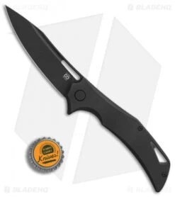 Olamic Cutlery Swish Frame Lock Knife Black PVD Stealth Ti (3.75" Black PVD) -Blade Vault Olamic Cutlery Swish Black PVD Stealth Ti Black PVD BHQ 77392 er bottlecap