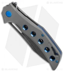 Olamic Cutlery Swish Flipper Frame Lock Knife Darkblast Ti (3.75" PVD SW) 6 Olamic Cutlery Swish Flipper Frame Lock Knife Darkblast Ti (3.75" PVD SW) -Blade Vault Olamic Cutlery Swish Blue SW Holes Ti PVD SW BHQ 87538 er spine