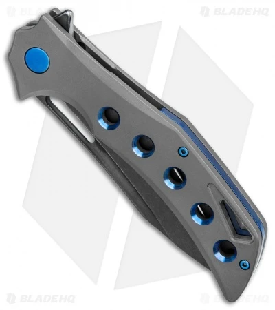 Olamic Cutlery Swish Flipper Frame Lock Knife Darkblast Ti (3.75" PVD SW) 3 Olamic Cutlery Swish Flipper Frame Lock Knife Darkblast Ti (3.75" PVD SW) - Image 3