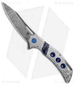 Olamic Cutlery Swish Frame Lock Knife Frosty W/Mammoth Inlay (3.75" Damasteel)