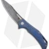 Olamic Cutlery Swish Frame Lock Knife Kinetic Blue Ti (3.75" Damasteel)