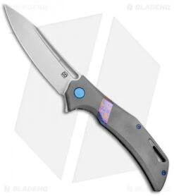 Olamic Cutlery Swish Flipper Frame Lock Knife Darkblast/Timascus (3.75" Satin)
