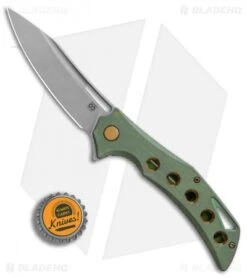 Olamic Cutlery Swish Flipper Frame Lock Knife Kinetic Rainforest (3.75" SW) -Blade Vault Olamic Cutlery Swish Kinetic Rainforest SW BHQ 87539 er bottlecap