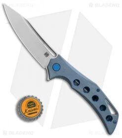 Olamic Cutlery Swish Flipper Frame Lock Knife Kinetic Sky (3.75" Satin) S171 -Blade Vault Olamic Cutlery Swish Kinetic Sky Satin BHQ 87553 er bottlecap