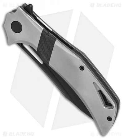 Olamic Cutlery Swish Frame Lock Knife Titanium W/ CF Insert (3.75" Black PVD) 3 Olamic Cutlery Swish Frame Lock Knife Titanium W/ CF Insert (3.75" Black PVD) - Image 3