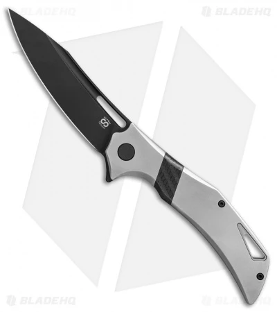 Olamic Cutlery Swish Frame Lock Knife Titanium W/ CF Insert (3.75" Black PVD) 1 Olamic Cutlery Swish Frame Lock Knife Titanium W/ CF Insert (3.75" Black PVD)