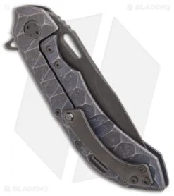 Blade Vault -Blade Vault Olamic Cutlery Wayfarer 247 Bluewash Scalloped Ti Acid Wash BHQ 86674 er side