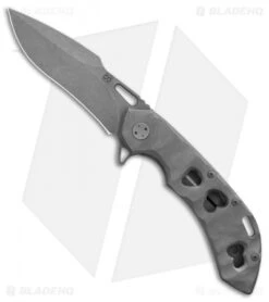 Olamic Wayfarer 247 Harpoon Knife Darkwash Rocks Ti 3-Hole (3.5" SW)