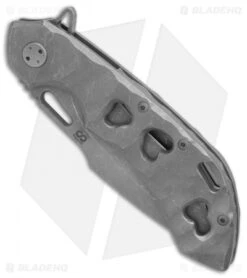 Olamic Wayfarer 247 Harpoon Knife Darkwash Rocks Ti 3-Hole (3.5" SW) -Blade Vault Olamic Cutlery Wayfarer 247 Harpoon Darkwash Rocks 3 Hole DW BHQ 86646 er spine