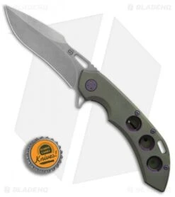 Olamic Wayfarer 247 Harpoon Knife Kinetic Rainforest Ti 3-Hole (3.5" SW) 7 Olamic Wayfarer 247 Harpoon Knife Kinetic Rainforest Ti 3-Hole (3.5" SW) -Blade Vault Olamic Cutlery Wayfarer 247 Harpoon Kinetic Rainforest 3 Hole SW BHQ 86650 er bottlecap