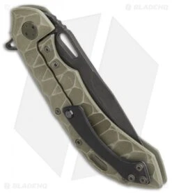 Blade Vault -Blade Vault Olamic Cutlery Wayfarer 247 Military Green Ti Scallop Acid Wash BHQ 86643 er side