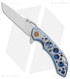 Olamic Wayfarer 247 Tanto Frame Lock Knife Jeweled Ti Acid Rain (3.5" Satin)