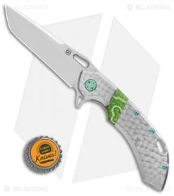 Olamic Wayfarer 247 Tanto Jeweled Ti W/ Green Coral Inlay (3.5" Satin) 7 Olamic Wayfarer 247 Tanto Jeweled Ti W/ Green Coral Inlay (3.5" Satin) -Blade Vault Olamic Cutlery Wayfarer 247 Tanto Jeweled Ti Green Coral Inlay Satin BHQ 86676 er bottlecap