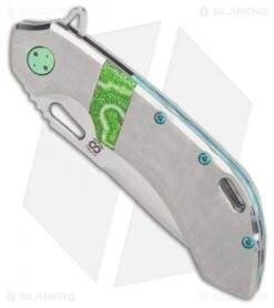 Olamic Wayfarer 247 Tanto Jeweled Ti W/ Green Coral Inlay (3.5" Satin) 6 Olamic Wayfarer 247 Tanto Jeweled Ti W/ Green Coral Inlay (3.5" Satin) -Blade Vault Olamic Cutlery Wayfarer 247 Tanto Jeweled Ti Green Coral Inlay Satin BHQ 86676 er spine