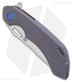 Olamic Wayfarer 247 Tanto Frame Lock Knife Kinetic Ocean Ti (3.5" Satin) -Blade Vault Olamic Cutlery Wayfarer 247 Tanto Kinetic Ocean Ti Satin BHQ 86668 er spine