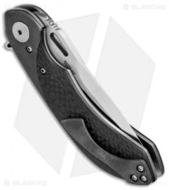 Olamic Cutlery Wayfarer Compact Flipper Knife CF/Zirc (3.5" Polish) WC334 -Blade Vault Olamic Cutlery Wayfarer Compact CF Zirc Polish WC334 BHQ 71436 jr side