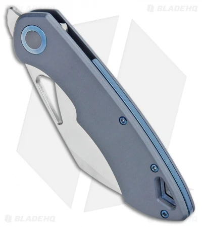 Olamic Cutlery WhipperSnapper Frame Lock Gray/Blue Ti Sheepsfoot (2.75" Satin) 2 Olamic Cutlery WhipperSnapper Frame Lock Gray/Blue Ti Sheepsfoot (2.75" Satin) - Image 2