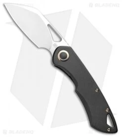 Olamic Cutlery WhipperSnapper Frame Lock Knife Black Ti Sheepsfoot (2.8" Satin)