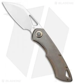 Olamic Cutlery WhipperSnapper Frame Lock Knife Bronz Ti Sheepsfoot (2.75" Satin)