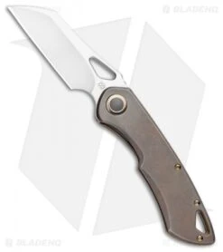 Olamic Cutlery WhipperSnapper Frame Lock Knife Bronz Ti Wharncliff (2.75" Satin)