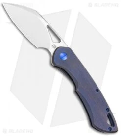 Olamic Cutlery WhipperSnapper Frame Lock Knife Blue Ti Sheepsfoot (2.75" Satin)