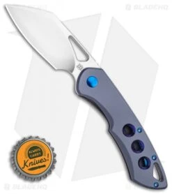 Olamic Cutlery WhipperSnapper Knife Blue Ti /w Holes Sheepsfoot (2.75" Satin) -Blade Vault Olamic Cutlery WhipperSnapper Knife Blue Ti w Holes Sheepsfoot 2.75 Satin BHQ 116909 LS Bottlecap