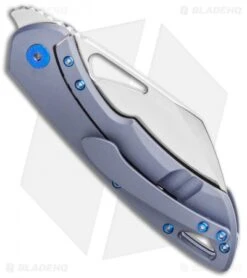Olamic Cutlery WhipperSnapper Knife Blue Ti /w Holes Sheepsfoot (2.75" Satin) -Blade Vault Olamic Cutlery WhipperSnapper Knife Blue Ti w Holes Sheepsfoot 2.75 Satin BHQ 116909 LS Side