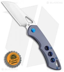 Olamic Cutlery WhipperSnapper Knife Blue Ti /w Holes Wharncliffe (2.75" Satin) -Blade Vault Olamic Cutlery WhipperSnapper Knife Blue Ti w Holes Wharncliffe 2.75 Satin BHQ 116910 LS Bottlecap