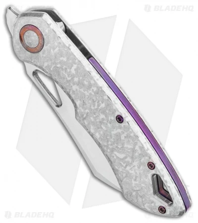 Olamic Cutlery WhipperSnapper Knife Frosty/Purple Wharncliffe (2.75" Satin) 2 Olamic Cutlery WhipperSnapper Knife Frosty/Purple Wharncliffe (2.75" Satin) - Image 2