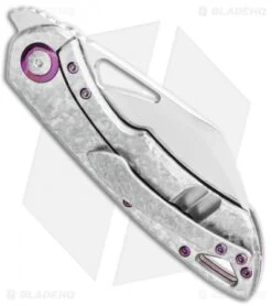 Olamic Cutlery WhipperSnapper Knife Frosty/Purple Sheepsfoot (2.75" Satin) -Blade Vault Olamic Cutlery WhipperSnapper Knife FrostyPurple Sheepsfoot 2.75 Satin BHQ 116838 LS Side