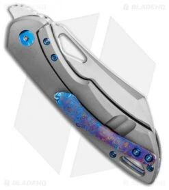 Olamic Cutlery WhipperSnapper Knife Ti/Timascus Wharncliffe (2.75" Satin) -Blade Vault Olamic Cutlery WhipperSnapper Knife Ti Timascus Wharncliffe 2.75 Satin BHQ 116926 LS Side