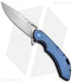 Olamic Wayfarer 247 Frame Lock Knife Blue SW Ti (3.5" M390 Satin)