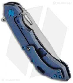 Olamic Wayfarer 247 Frame Lock Knife Blue SW Ti (3.5" M390 Satin) -Blade Vault Olamic Wayfarer 247 Blue SW Ti BHQ 50590 jr side