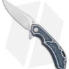 Olamic Wayfarer 247 Bowie Knife ISolo Blue/Satin Ti W/ Carving (3.5" Satin S90V)