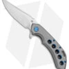 Olamic Wayfarer 247 Clip Point Knife Blasted Ti W/ Blue Holes (3.5" Satin S90V)