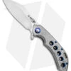 Olamic Wayfarer 247 Cutlass Knife Frosty Ti W/ Blue Holes (3.5" Satin S90V)