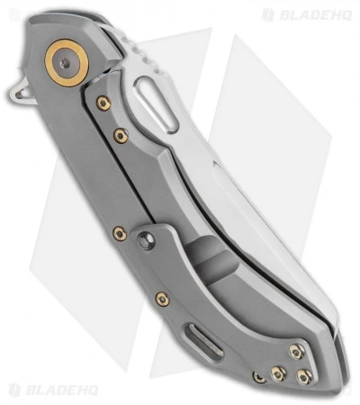 Olamic Wayfarer 247 Frame Lock Knife Dark Blast Ti/3 Hole Sheepsfoot (3.5") 3 Olamic Wayfarer 247 Frame Lock Knife Dark Blast Ti/3 Hole Sheepsfoot (3.5") - Image 3