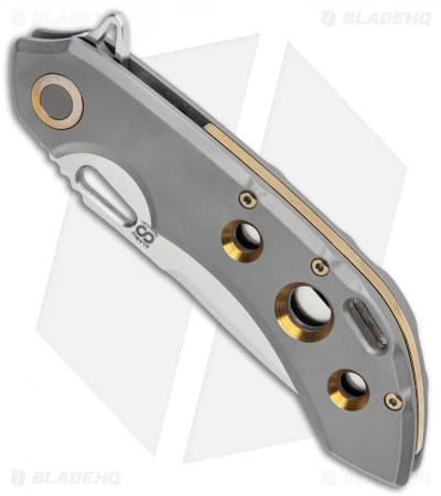 Olamic Wayfarer 247 Frame Lock Knife Dark Blast Ti/3 Hole Sheepsfoot (3.5") 2 Olamic Wayfarer 247 Frame Lock Knife Dark Blast Ti/3 Hole Sheepsfoot (3.5") - Image 2