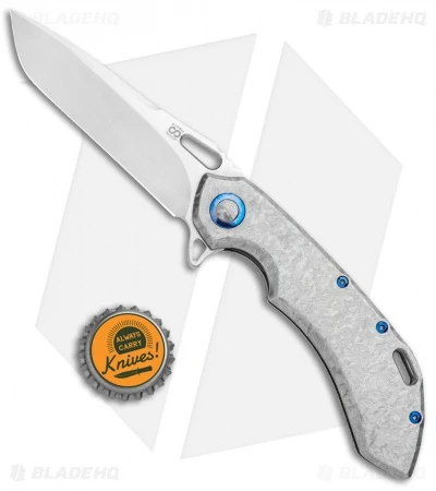 Olamic Wayfarer 247 Frame Lock Knife Frosty Ti Tanto (3.5" Satin) 4 Olamic Wayfarer 247 Frame Lock Knife Frosty Ti Tanto (3.5" Satin) - Image 4