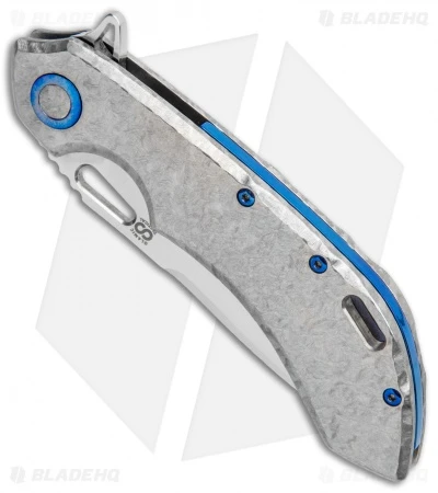 Olamic Wayfarer 247 Frame Lock Knife Frosty Ti Tanto (3.5" Satin) 2 Olamic Wayfarer 247 Frame Lock Knife Frosty Ti Tanto (3.5" Satin) - Image 2