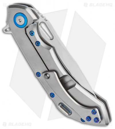 Olamic Wayfarer 247 Frame Lock Knife Light Blast Ti/5 Hole Spear Point (3.5") 3 Olamic Wayfarer 247 Frame Lock Knife Light Blast Ti/5 Hole Spear Point (3.5") - Image 3