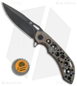 Olamic Wayfarer 247 Frame Lock Knife Acid Rain Cerakote (3.5" Black SW) T1019 -Blade Vault Olamic Wayfarer 247 Flamed Hole Black SW BHQ 81994 er bottlecap