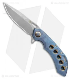 Olamic Wayfarer 247 Frame Lock Knife Blue Rock Ti/5 Hole Spear Point (3.5")