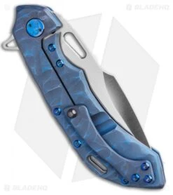 Olamic Wayfarer 247 Frame Lock Knife Blue Rock Ti Harpoon (3.5") -Blade Vault Olamic Wayfarer 247 Frame Lock Knife Blue Rock Ti Harpoon 3.5in BHQ 115545 LS Side