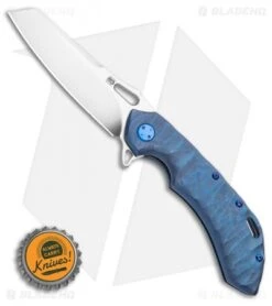 Olamic Wayfarer 247 Frame Lock Knife Blue Rock Ti Sheepsfoot (3.5") -Blade Vault Olamic Wayfarer 247 Frame Lock Knife Blue Rock Ti Sheepsfoot 3.5in BHQ 115540 LS Bottlecap