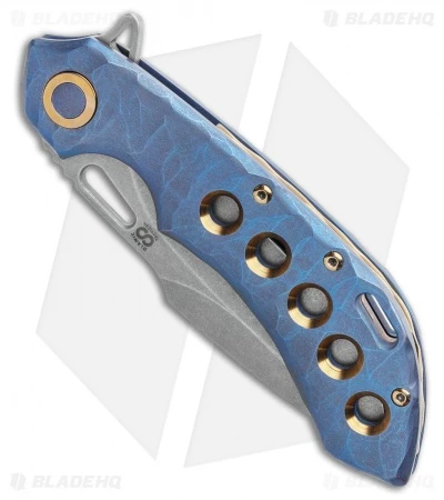 Olamic Wayfarer 247 Frame Lock Knife Blue Rock Ti/5 Hole Harpoon (3.5") 2 Olamic Wayfarer 247 Frame Lock Knife Blue Rock Ti/5 Hole Harpoon (3.5") - Image 2