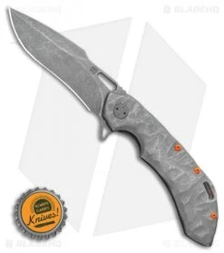 Olamic Wayfarer 247 Frame Lock Knife Orange/Rock Ti Orange (3.5" ASW) -Blade Vault Olamic Wayfarer 247 Frame Lock Knife Orange Rock Ti Orange 3.5in ASW BHQ 115553 LS Bottlecap
