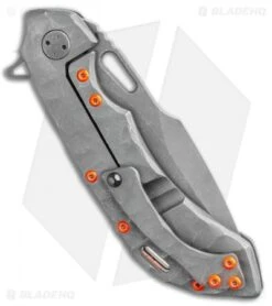 Olamic Wayfarer 247 Frame Lock Knife Orange/Rock Ti Orange (3.5" ASW) -Blade Vault Olamic Wayfarer 247 Frame Lock Knife Orange Rock Ti Orange 3.5in ASW BHQ 115553 LS Side