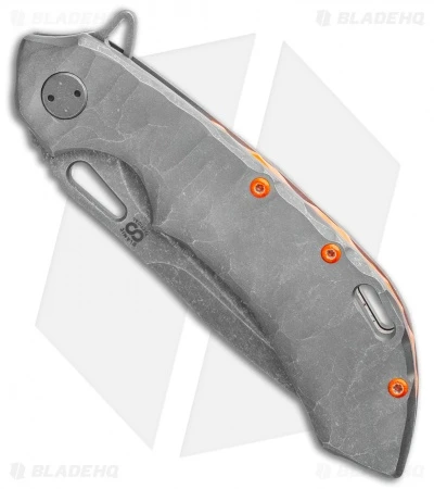 Olamic Wayfarer 247 Frame Lock Knife Orange/Rock Ti Spear Point (3.5" ASW) 2 Olamic Wayfarer 247 Frame Lock Knife Orange/Rock Ti Spear Point (3.5" ASW) - Image 2